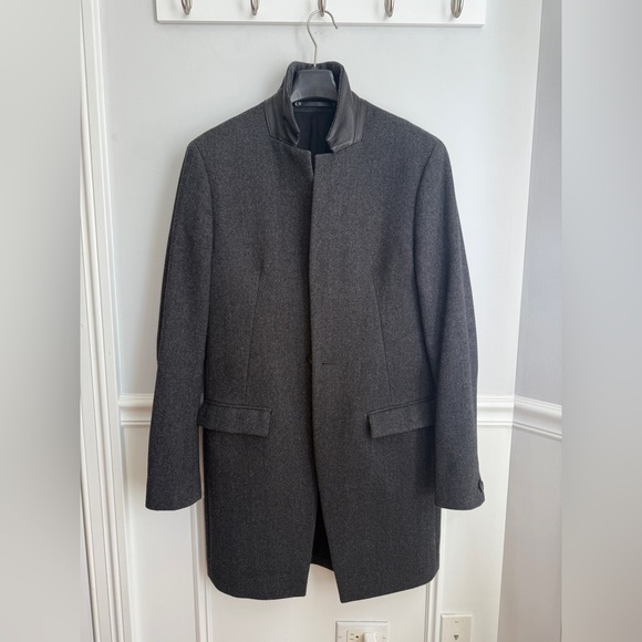 AllSaints Merton Wool Coat – Minimalist Tailored Overcoat, Excellent Condition